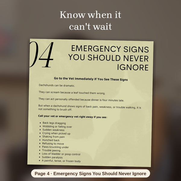 Emergency signs to watch for